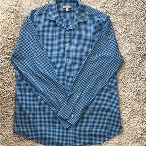 Peter Millar Blue Plaid Long Sleeve Shirt Large